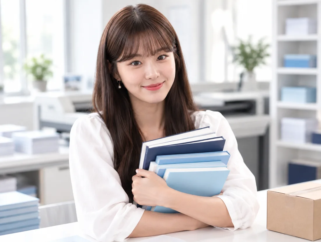 완성된 책을 받아 든 고객